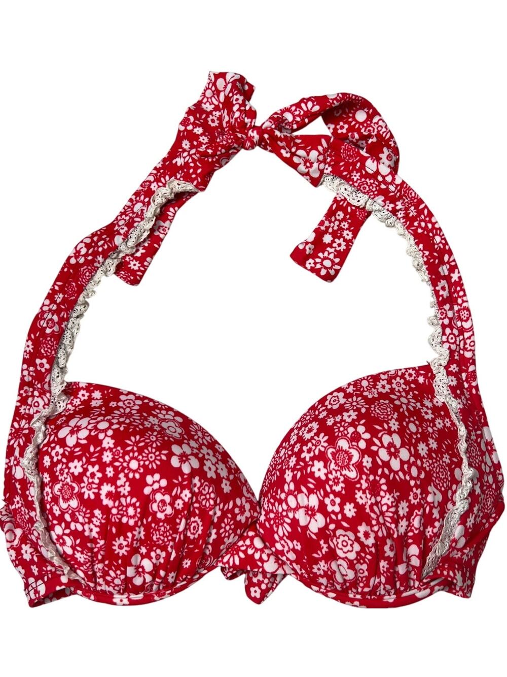 Allen B By Allen Schwartz 6 Floral Underwire Push Up Swimsuit Bikini Top